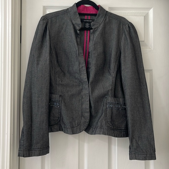 Calvin Klein Jeans jacket with sequined pockets size XL - Picture 1 of 11